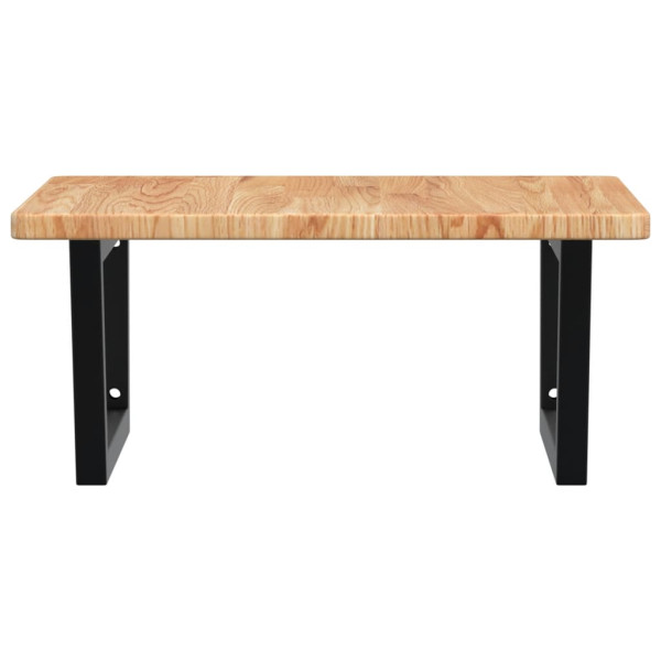 Estante de lavabo de pared de acero y madera maciza de roble M 4