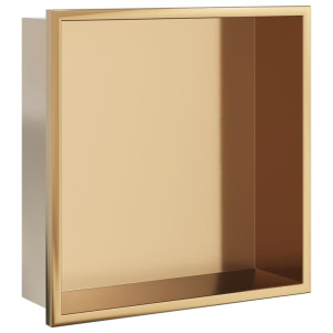 Nicho parede p/ duche 32x32x9cm aço inoxidável dourado escovada H