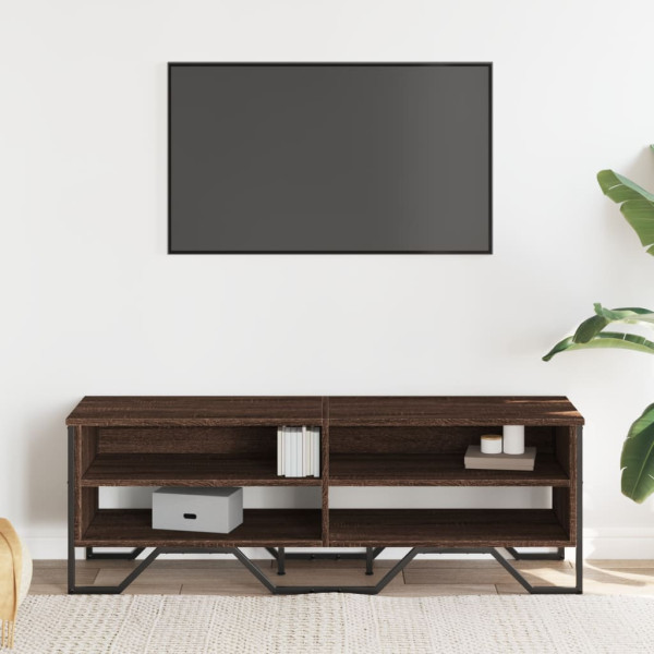 Mueble de TV madera de ingeniería marrón roble 122x34x41 cm M 3