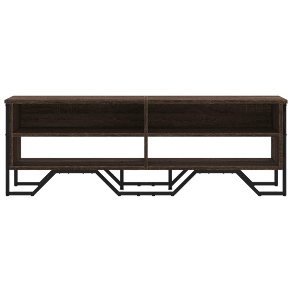 Mueble de TV madera de ingeniería marrón roble 122x34x41 cm M 4