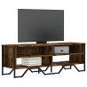 Mueble de TV madera de ingeniería roble ahumado 122x34x41 cm 1