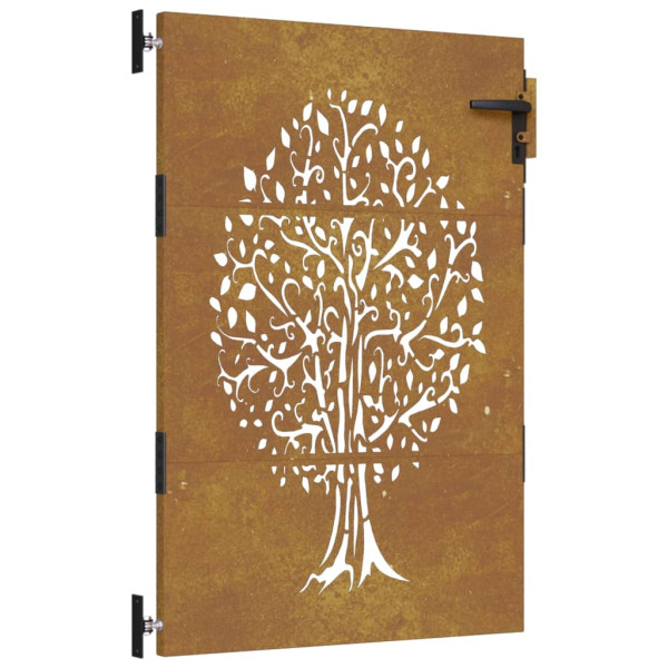 Puerta de jardín acero corten diseño árbol 85x150 cm M 2