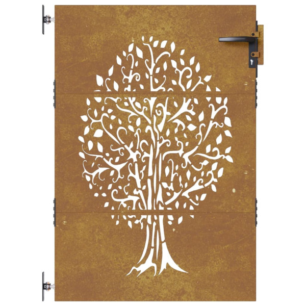 Puerta de jardín acero corten diseño árbol 85x150 cm M 4