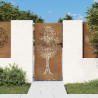 Puerta de jardín acero corten diseño árbol 85x200 cm 1
