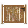 Portão de jardim 105x105 cm aço corten design bambu 4