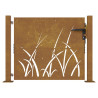 Portão de jardim 105x80 cm aço corten design erva 4