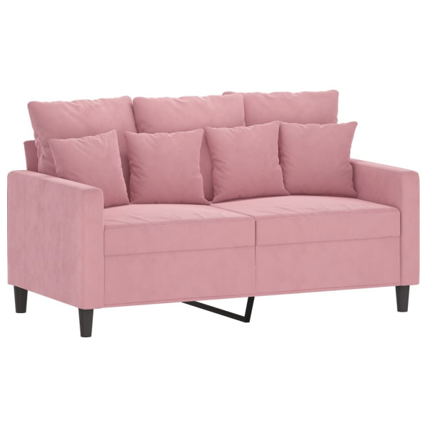 Sofá de 2 lugares veludo 120 cm rosa M 2