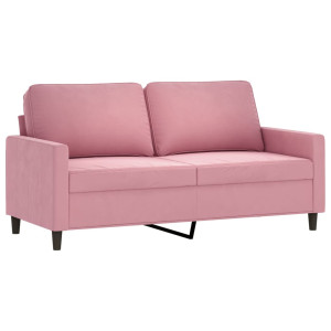 Sofá de 2 plazas terciopelo rosa 140 cm H