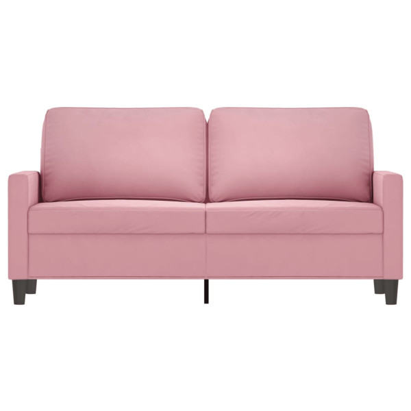 Sofá de 2 lugares veludo 140 cm rosa M 3