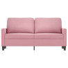 Sofá de 2 lugares veludo 140 cm rosa 3