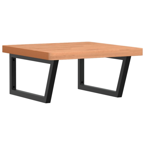 Estante de lavabo de pared de acero y madera maciza de haya M 2