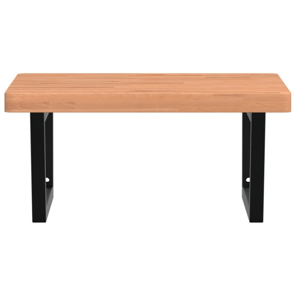 Estante de lavabo de pared de acero y madera maciza de haya M 4