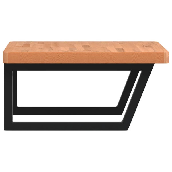 Estante de lavabo de pared de acero y madera maciza de haya M 5