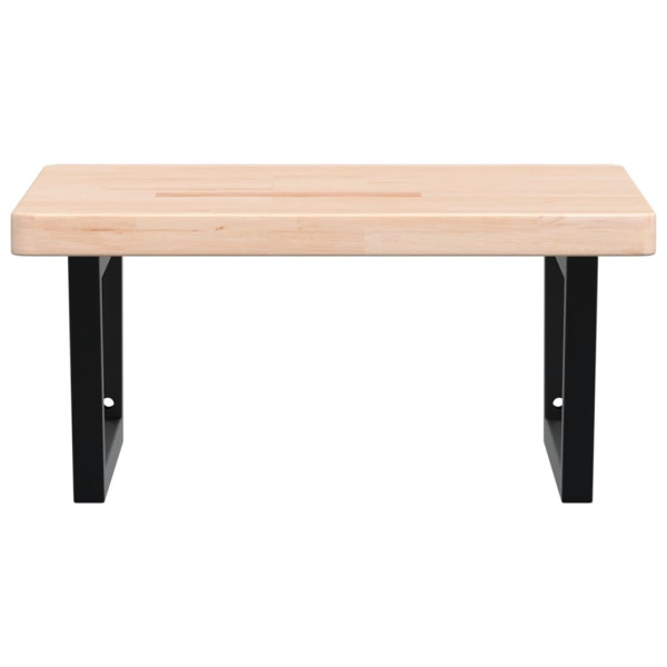 Estante de lavabo de pared de acero y madera maciza de roble M 4