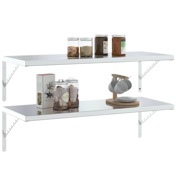 Suportes prateleira 4pcs 40x2.5x25 cm aço inoxidável prateado M 4