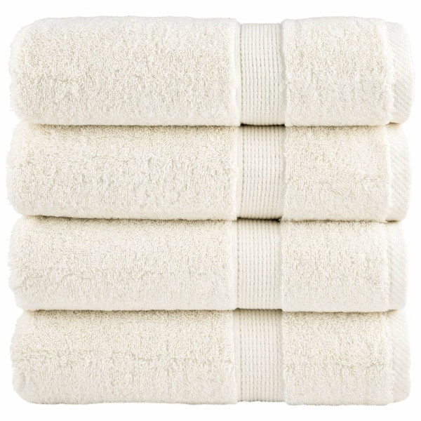 Toallas de mano 4 unidades 100% algodón crema 50x100 cm 600 gsm D