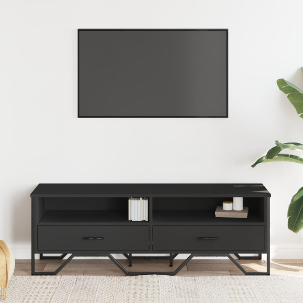 Mueble de TV madera de ingeniería negro 122x34x41 cm M 3