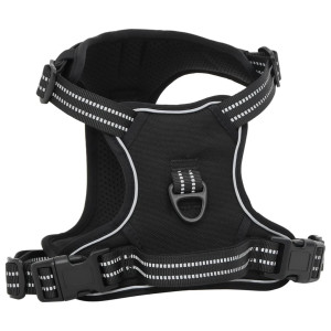 Arnés para perros con correa y collar ajustable negro L H