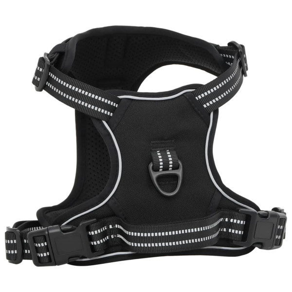 Arnés para perros con correa y collar ajustable negro L M 2