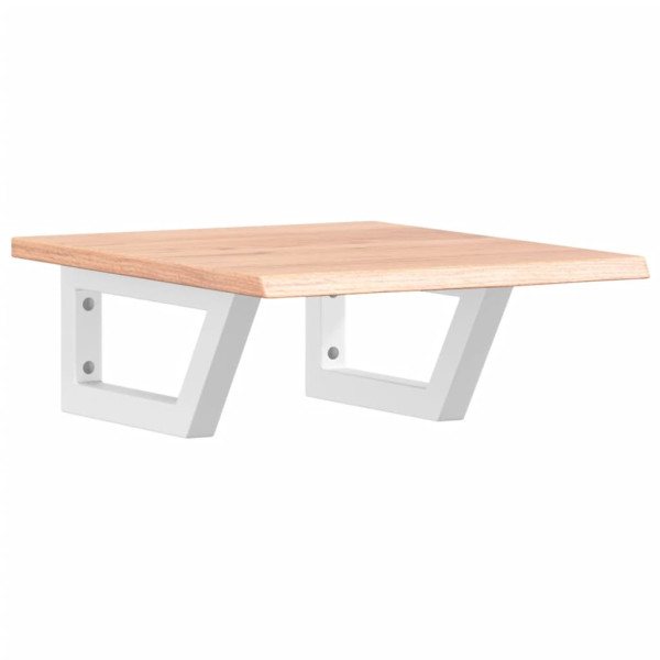 Prateleira de parede p/ lavatório aço/madeira carvalho maciça M 2