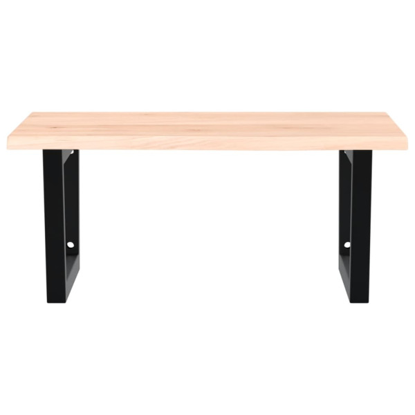 Estante de lavabo de pared de acero y madera maciza de roble M 4