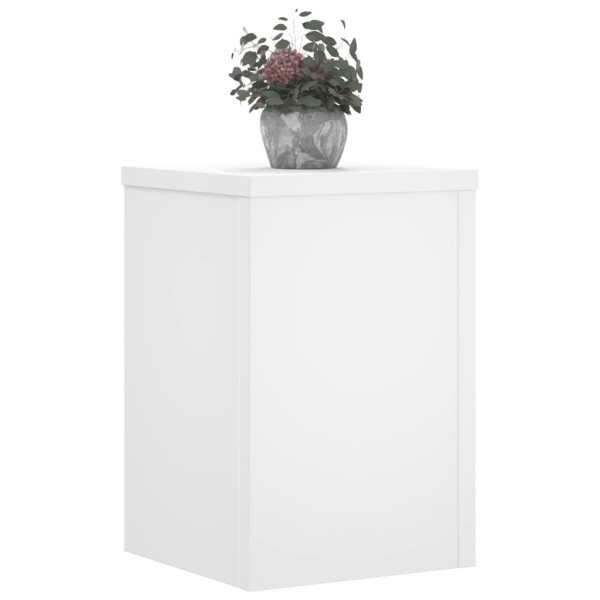 Soportes de plantas 2 uds madera ingeniería blanco 25x25x35 cm M 3