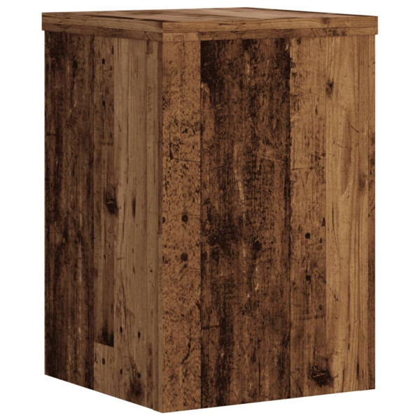 Soportes de plantas 2 uds madera roble envejecido 20x20x30 cm M 4