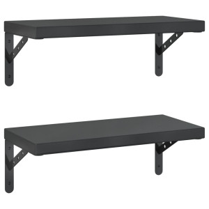 Prateleiras de parede 2 pcs 50x23.5 cm aço inoxidável prateado H