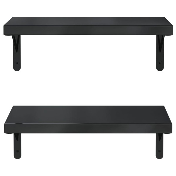 Prateleiras de parede 2 pcs 50x23.5 cm aço inoxidável prateado M 5