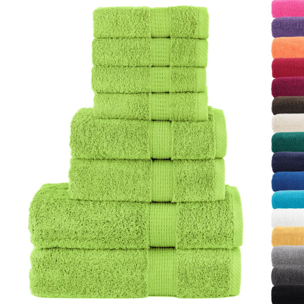 8pcs Conjunto toalhas banho premium SOLUND 600 gsm verde maça M 2