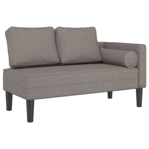 Chaise lounge com almofadões tecido cinzento-acastanhado H
