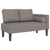 Chaise lounge com almofadões tecido cinzento-acastanhado 2