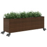 Jardim com rodas e 3 potters rattan PE marrom 107x32x38 cm 4