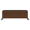 Jardim com rodas e 3 potters rattan PE marrom 107x32x38 cm 5