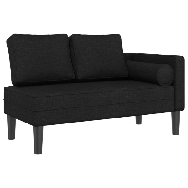 Chaise lounge com almofadões tecido preto M 2