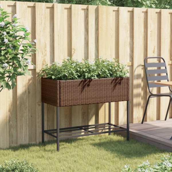 Jardinagem com prateleira de rattan sintético marrom M 3