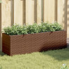 Canteiro jardim com 3 vasos 105x30x32 cm vime PE castanho 1