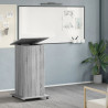 Atril con ruedas y cajón madera gris Sonoma 55x55x107 cm 3