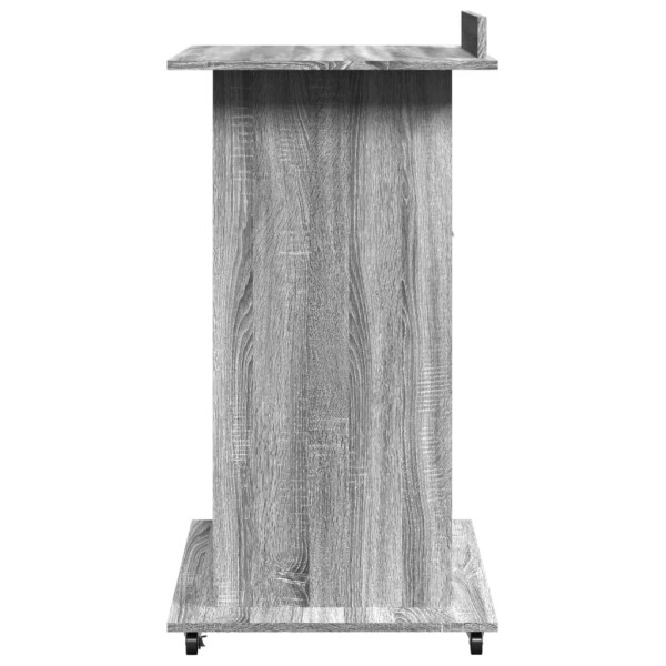 Atril con ruedas y cajón madera gris Sonoma 55x55x107 cm M 5