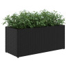 Jardim com 2 potes rattan PE preto 72x30x32 cm 4