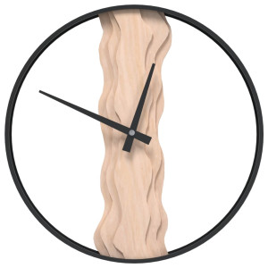 Reloj de pared de hierro y madera de roble marrón Ø35 cm H