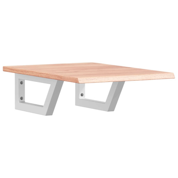 Estante de lavabo de pared de acero y madera maciza de roble M 2