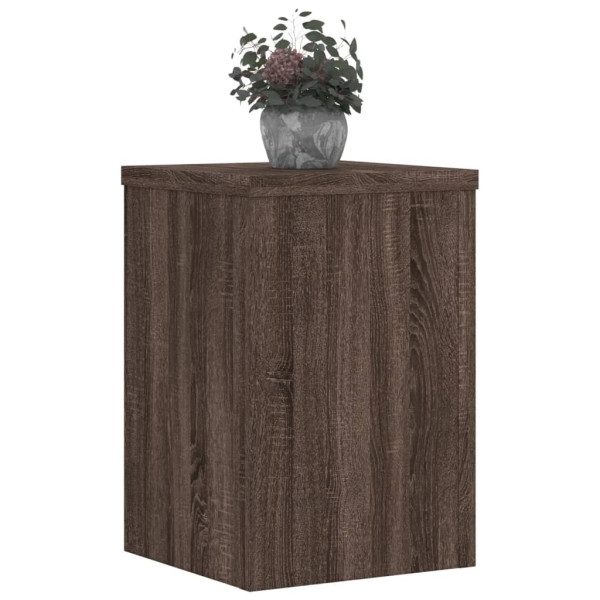 Soportes de plantas 2 uds madera marrón roble 20x20x30 cm M 3