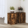 Soportes de plantas 2 uds madera roble ahumado 20x20x30 cm 1