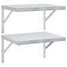 Estantes de pared 2 uds acero inoxidable plateado 50x40 cm 2