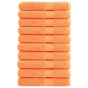 Toallas de sauna 10 uds 100% algodón naranja 80x200 cm 600 gsm 1
