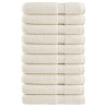 Toallas premium 10 uds 100% algodón crema 100x200 cm 600 gsm 1