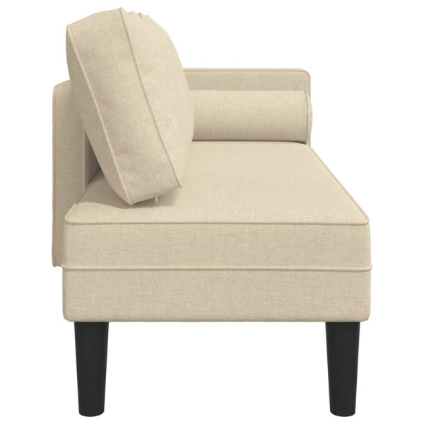 Chaise lounge com almofadões tecido creme M 4