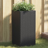 Vaso/floreira de jardim 30x30x60 cm vime PE preto 1