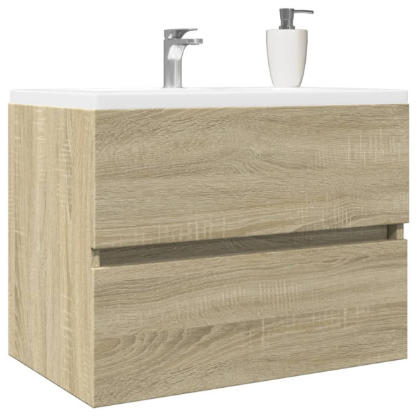 Armario de lavabo contrachapada roble Sonoma 60x38.5x45 cm M 3